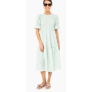 Tuckernuck Gingham Sussex Dress in Green Sz. S